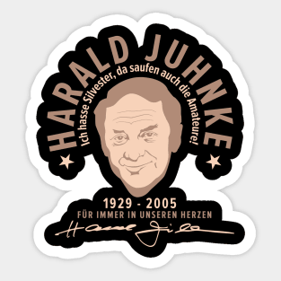 Harald Juhnke Portrait Logo - „Ich hasse Silvester“ Quote Design Sticker